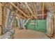 Exposed beams and ductwork create an industrial feel in this spacious attic at 1272 Brown Velvet Ln, Apex, NC 27523