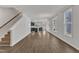 Open-concept living area leading to a modern kitchen with stylish fixtures at 1272 Brown Velvet Ln, Apex, NC 27523
