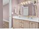 Bathroom featuring a nice vanity, framed mirror, modern fixtures, and tile flooring at 1576 Cheves Rd, Zebulon, NC 27597