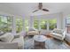 Cozy sunroom with large windows and comfortable seating, perfect for relaxation at 1809 Glendale Ave, Durham, NC 27701