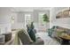 Comfortable living room featuring stylish furniture, ample natural light, and modern decor at 1832 Elkpark Dr, Raleigh, NC 27610