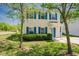 Charming two-story home with blue shutters and a well-manicured front lawn at 2032 Lime St, Durham, NC 27704