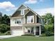 Charming two-story home with stone accents, light siding, a two-car garage, and a well-maintained lawn at 2376 Picual Way # 27, New Hill, NC 27562