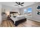 Bedroom featuring hardwood floors, natural light, and ceiling fan at 281 Highland Forest Dr, Sanford, NC 27332