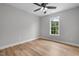 Bedroom featuring hardwood floors, neutral walls, and ceiling fan at 281 Highland Forest Dr, Sanford, NC 27332