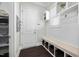 Cozy mudroom with a built-in bench, storage baskets, and convenient hooks for organization at 3215 Bellamy Ridge Dr, Apex, NC 27523