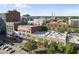 Aerial view highlighting the proximity to downtown attractions and amenities at 323 W Main St # C, Durham, NC 27701