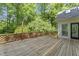 Wide angle exterior view of a spacious wood deck at 4041 Brook Cross Dr, Apex, NC 27539