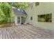 Exterior view of a spacious wood deck connected to the home at 4041 Brook Cross Dr, Apex, NC 27539