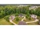 Stunning aerial view of the neighborhood, showcasing lush greenery and beautiful homes at 5209 Thistleby Rd, Fuquay Varina, NC 27526