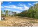 Back yard, with trees in the background, and a neighboring home in the distance at 536 Gusty Ln, Zebulon, NC 27597