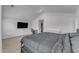 Bedroom with carpet, vaulted ceilings, and a television at 536 Gusty Ln, Zebulon, NC 27597