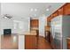 Kitchen with granite countertops, stainless steel appliances, and an island at 704 Moonbeam Dr, Raleigh, NC 27603