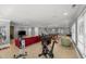 Expansive basement with a variety of recreational equipment, ample space, and modern finishes at 108 Martinique Pl, Cary, NC 27511