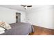 Bedroom with hardwood flooring and a full bed at 130 N Bloodworth St, Raleigh, NC 27601