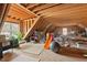 Bright attic space with exposed rafters offers generous room for storage or future expansion at 1427 Bungalow Ave, Durham, NC 27703