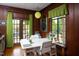 Bright and airy home office featuring a desk, comfortable chairs, and a view of the well-manicured backyard at 1603 Hermitage Ct, Durham, NC 27707