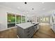 Kitchen island with stainless steel sink and modern pendant lighting at 1904 French Dr, Raleigh, NC 27612