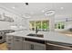 Modern kitchen island with stainless steel sink and high-end appliances at 1904 French Dr, Raleigh, NC 27612