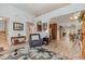 Open concept layout showing the living room seamlessly connected to the dining area and kitchen at 205 Braxcarr St, Holly Springs, NC 27540