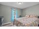 A cozy bedroom with patterned bedding and a window, creating a comfortable and inviting atmosphere at 205 Twin Oaks Dr, Angier, NC 27501