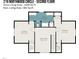 Second floor plan showing bedrooms, bathrooms, and a bonus room layout and design at 219 Northwood Cir, Durham, NC 27701