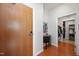 Welcoming entryway featuring a sleek door, modern art, and access to a spacious closet at 2202 Environ Way # Bldg 2000, Chapel Hill, NC 27517