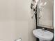 Charming powder room featuring unique monkey decor and a pedestal sink at 2210 Raven Rd # 105, Raleigh, NC 27614