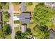 Aerial view of homes with driveways in an established neighborhood at 2325 Sheffield Rd # 102, Raleigh, NC 27610