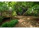Lush backyard featuring a wooden deck surrounded by mature trees and greenery for outdoor enjoyment at 244 Sweet Bay Pl, Carrboro, NC 27510