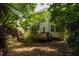 Backyard featuring a wooden deck surrounded by mature trees and greenery at 244 Sweet Bay Pl, Carrboro, NC 27510