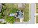 Stunning aerial view of a well-maintained home featuring a private pool with solar panels and a spacious, green lawn at 321 Nortwick Rd, Rolesville, NC 27571