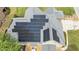 This aerial view highlights solar panels on the roof of this well-maintained home at 321 Nortwick Rd, Rolesville, NC 27571