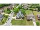 Lovely aerial view of a home nestled among mature trees with a backyard featuring an in-ground swimming pool at 321 Nortwick Rd, Rolesville, NC 27571
