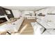 Open floor plan featuring a kitchen, dining area, and living room at 334 Beacon Dr, Pittsboro, NC 27312