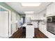 Kitchen with white cabinets, stainless steel appliances and island with breakfast bar at 3805 Euliss Rd, Burlington, NC 27215
