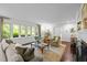 Bright and airy living room with large windows, comfortable seating, and a fireplace at 3915 Nottaway Rd, Durham, NC 27707