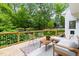 Cozy deck features stylish seating, offering an inviting outdoor living space with greenery at 4215 Cobscook Dr, Durham, NC 27707