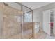 Tiled shower with glass door, located next to soaker tub at 615 Prides Crsg Xing, Rolesville, NC 27571