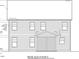 Detailed rear elevation blueprint showcasing the placement of windows and covered porch at 788 Old Station Pointe, Angier, NC 27501