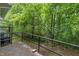 Backyard featuring a deck with metal railings and a view of the trees at 1024 Chalmers St, Durham, NC 27707