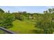Lush backyard showcasing mature trees and a vast lawn with views of Durham's skyline at 1027 S Duke St, Durham, NC 27707