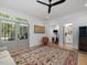 Spacious room featuring stylish doorway, desk, chair, and backyard view at 1027 S Duke St, Durham, NC 27707