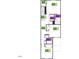Second level floorplan featuring three bedrooms, two bathrooms, laundry and linen closet at 1029 Mountain Crown St, Durham, NC 27703