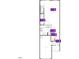 Main level floorplan for a townhome with a kitchen, living area, entry, half bath and garage at 1029 Mountain Crown St, Durham, NC 27703