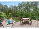 Upper deck with table and chairs overlooks backyard at 120 Wood Lake Dr, Fuquay Varina, NC 27526