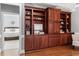 Spacious built-in cabinets and shelves with views into the bedroom give this home great character at 121 Cobblepoint Way, Holly Springs, NC 27540