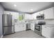 Modern kitchen with stainless steel appliances, white cabinetry, and gray countertops at 1317 Proctor St, Rocky Mount, NC 27801