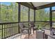 Screened porch with comfortable wicker seating and string lights creating a relaxing ambiance at 1632 Ferntree Ct, Morrisville, NC 27560