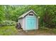 Charming outbuilding, nestled among lush greenery, offering a unique space for storage at 179 Carrie Dr, Archer Lodge, NC 27527